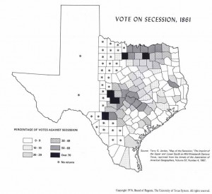 Texas' vote for secession